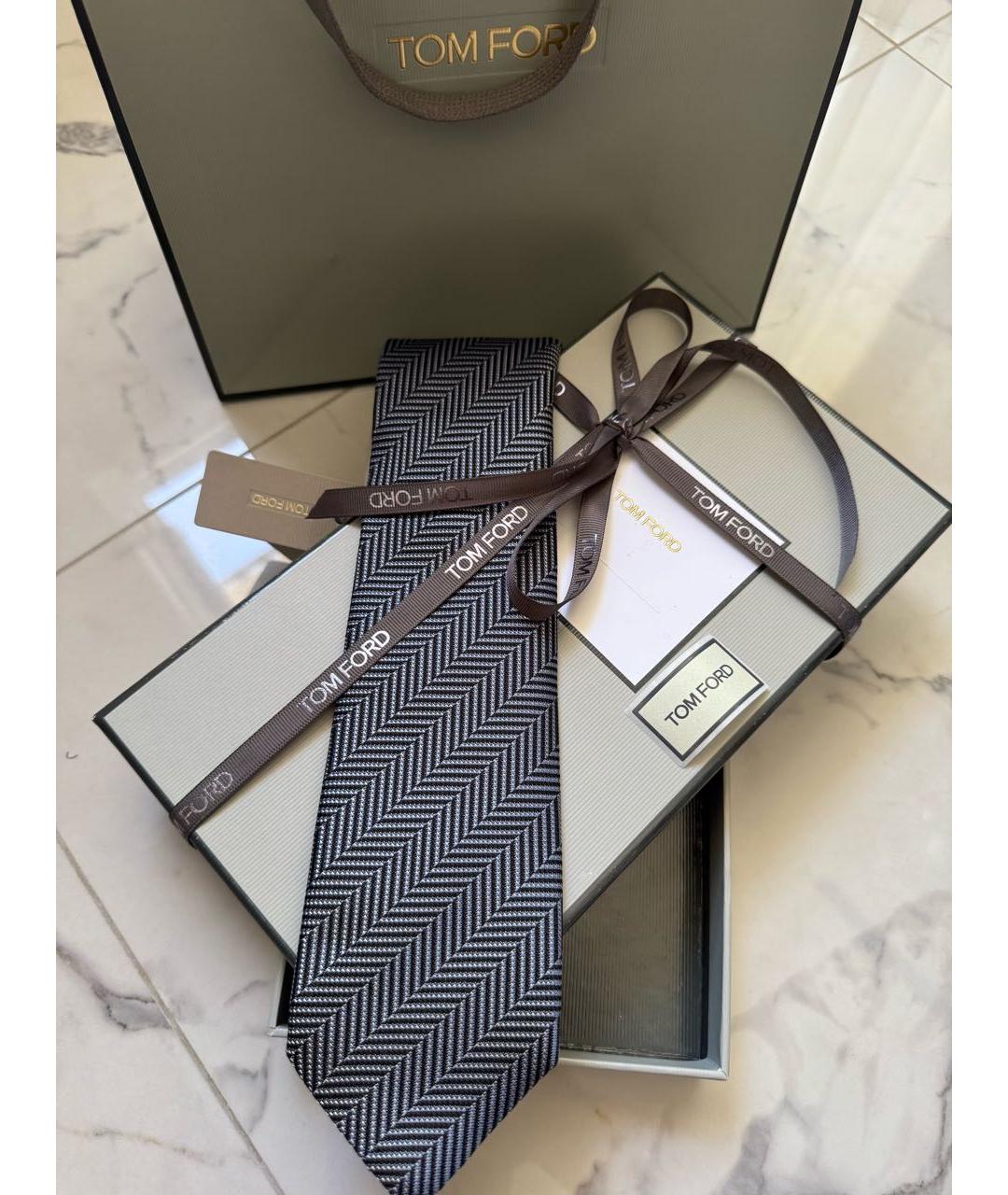 TOM FORD Голубой шелковый галстук, фото 7