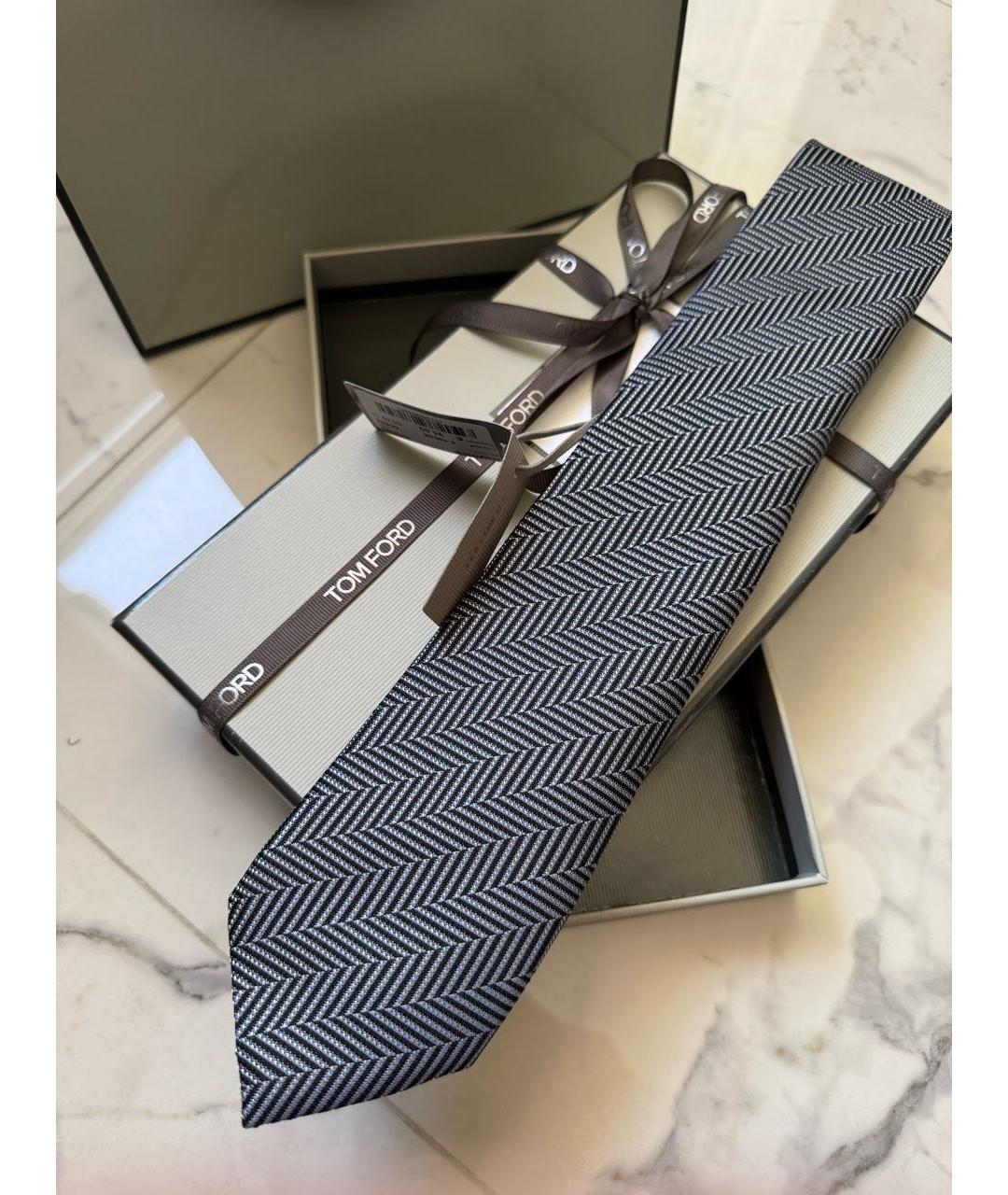 TOM FORD Голубой шелковый галстук, фото 4