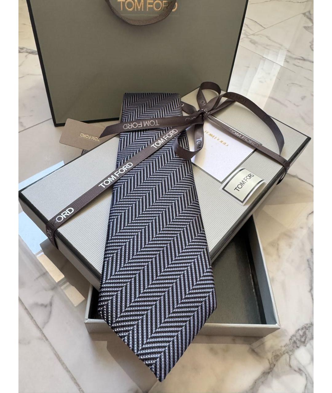 TOM FORD Голубой шелковый галстук, фото 6