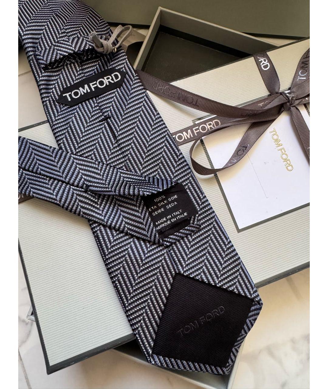 TOM FORD Голубой шелковый галстук, фото 5
