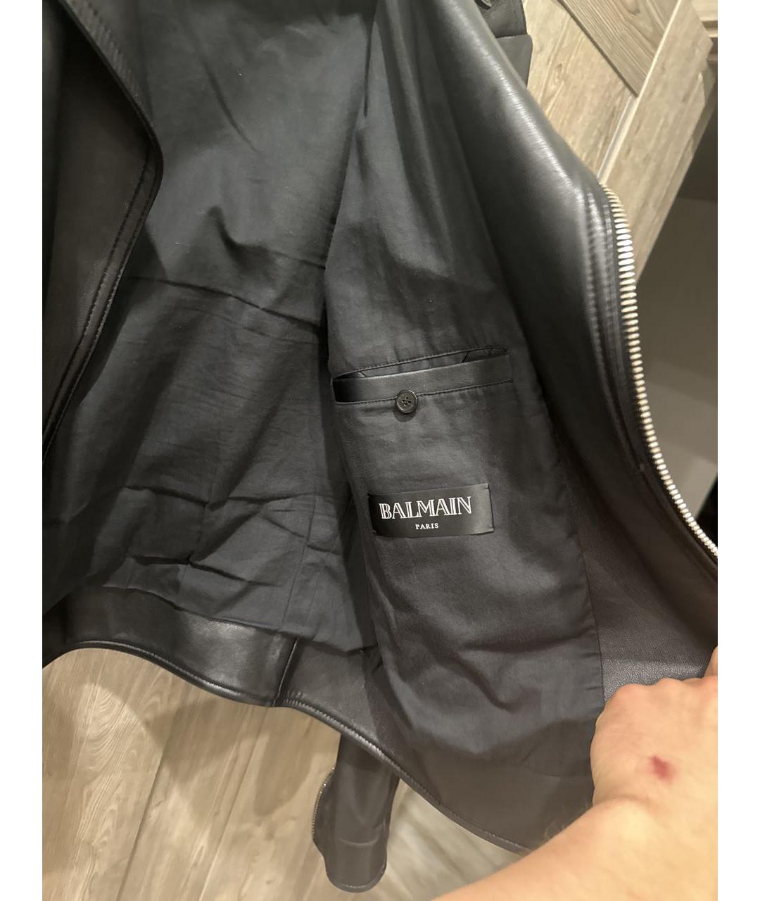 BALMAIN Черная кожаная куртка, фото 3