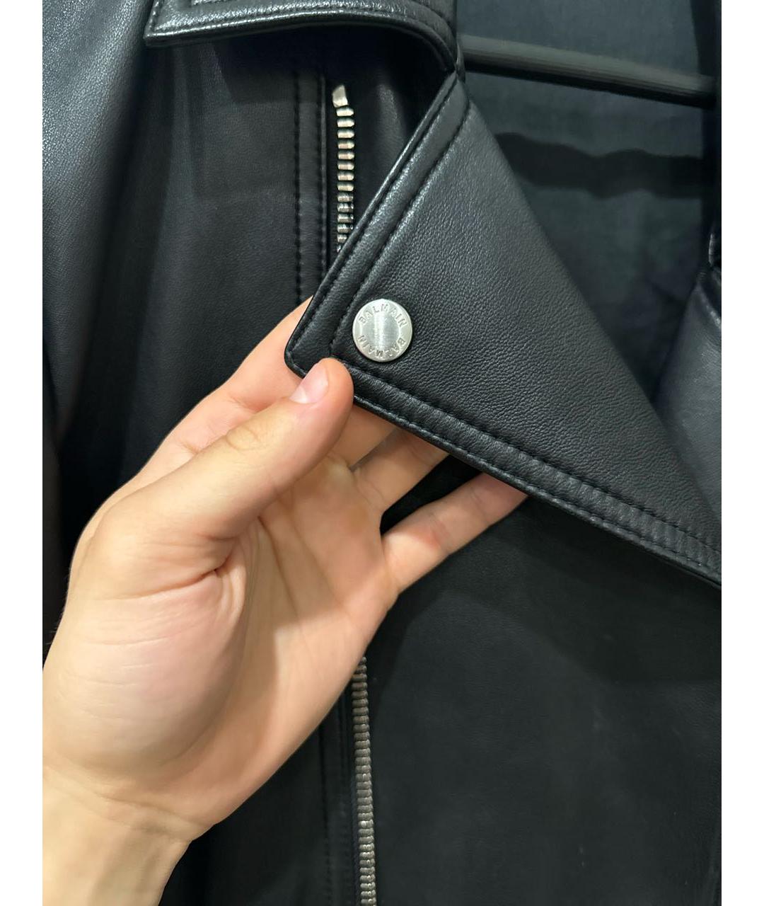 BALMAIN Черная кожаная куртка, фото 4