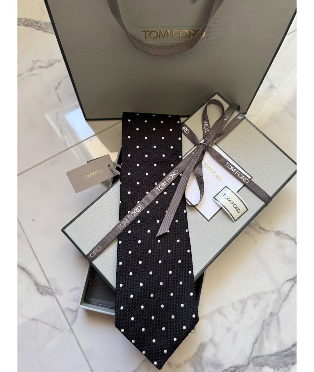 TOM FORD Черный шелковый галстук, фото 2