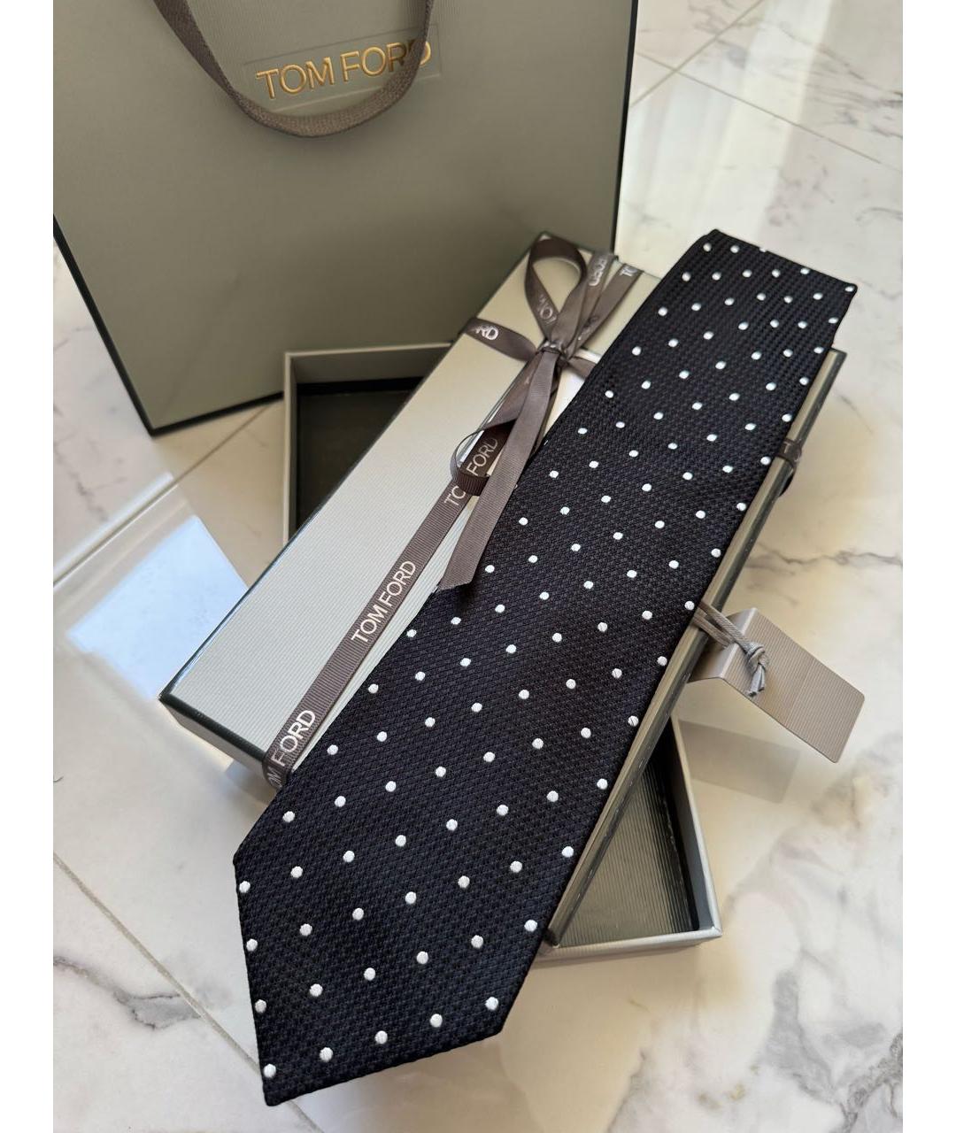 TOM FORD Черный шелковый галстук, фото 4