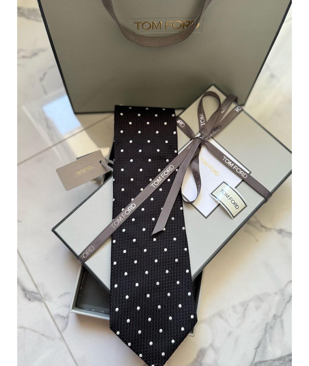 TOM FORD Черный шелковый галстук, фото 8