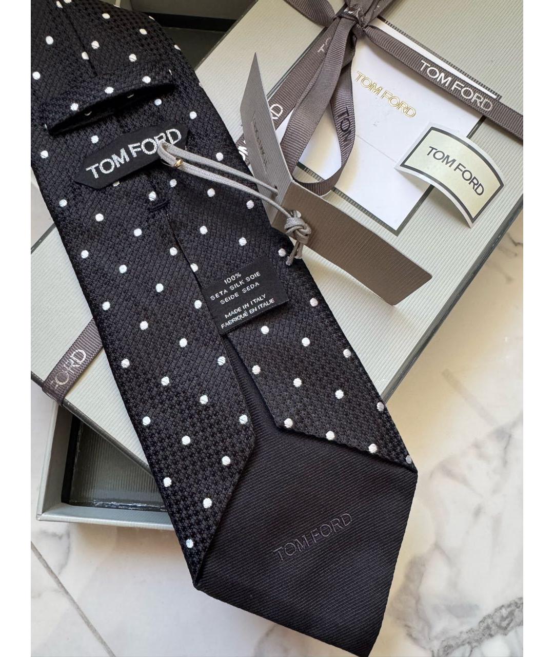 TOM FORD Черный шелковый галстук, фото 3