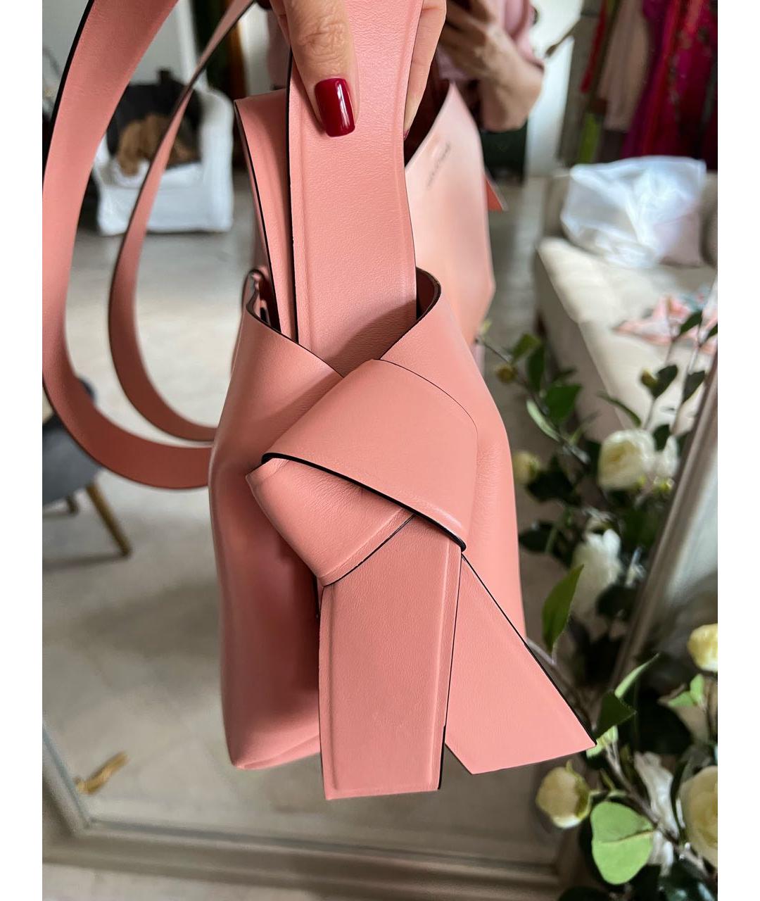 ACNE STUDIOS Коралловая кожаная сумка через плечо, фото 2