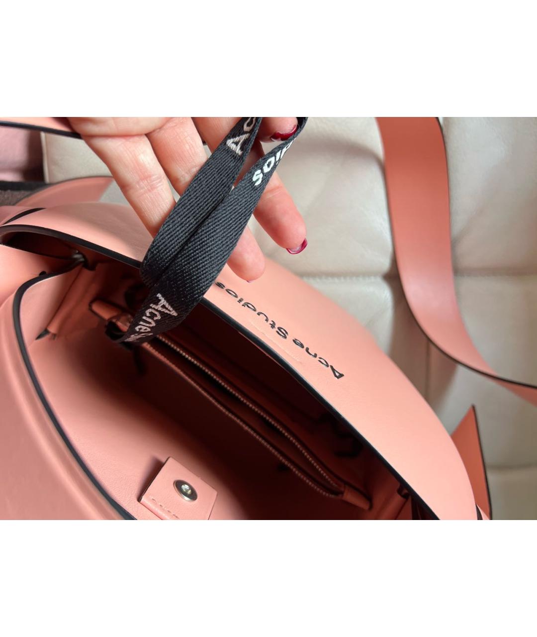 ACNE STUDIOS Коралловая кожаная сумка через плечо, фото 5