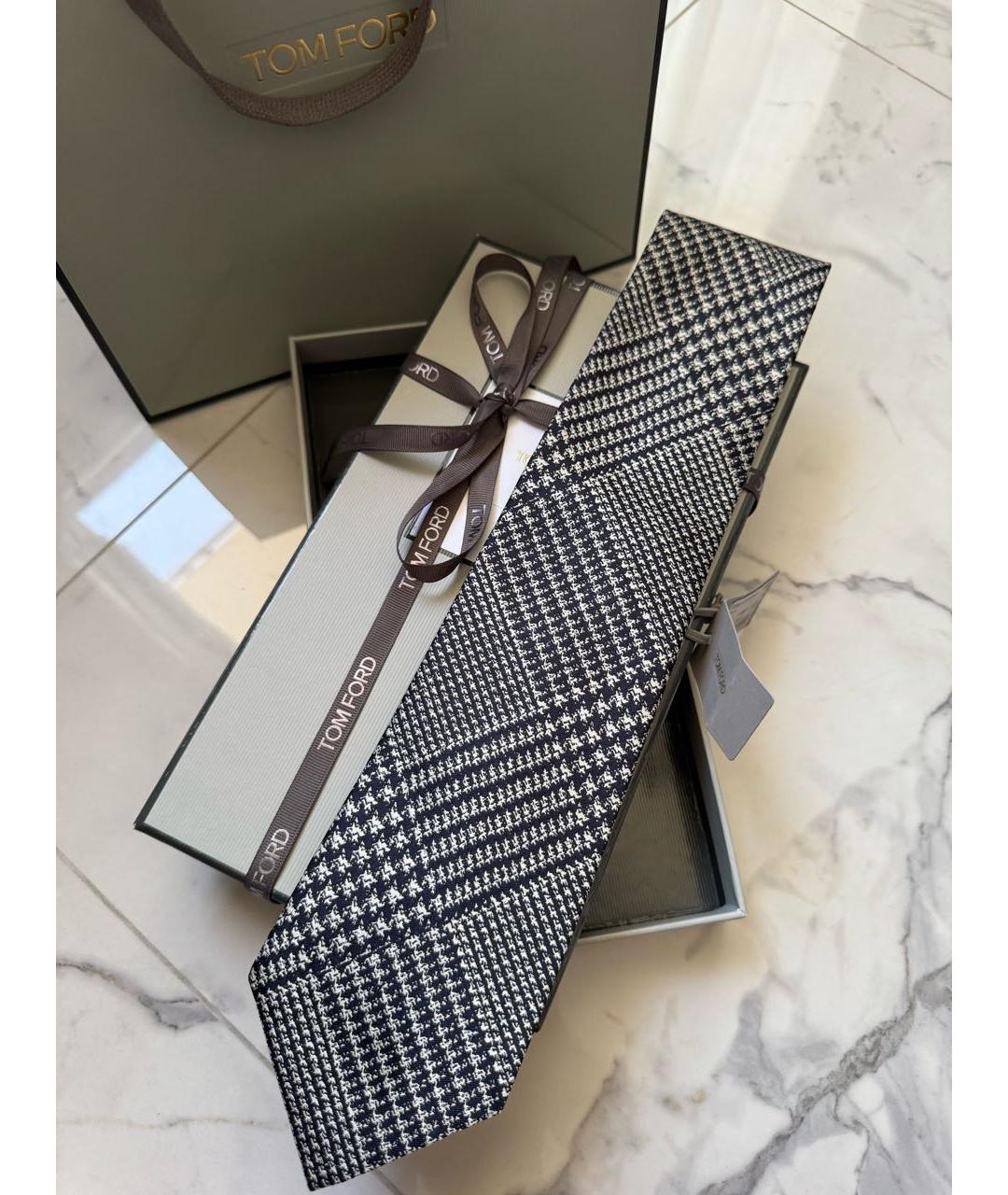 TOM FORD Серый шелковый галстук, фото 5