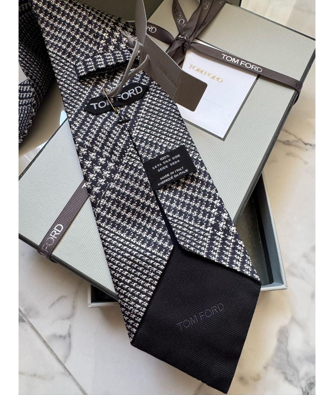 TOM FORD Серый шелковый галстук, фото 6