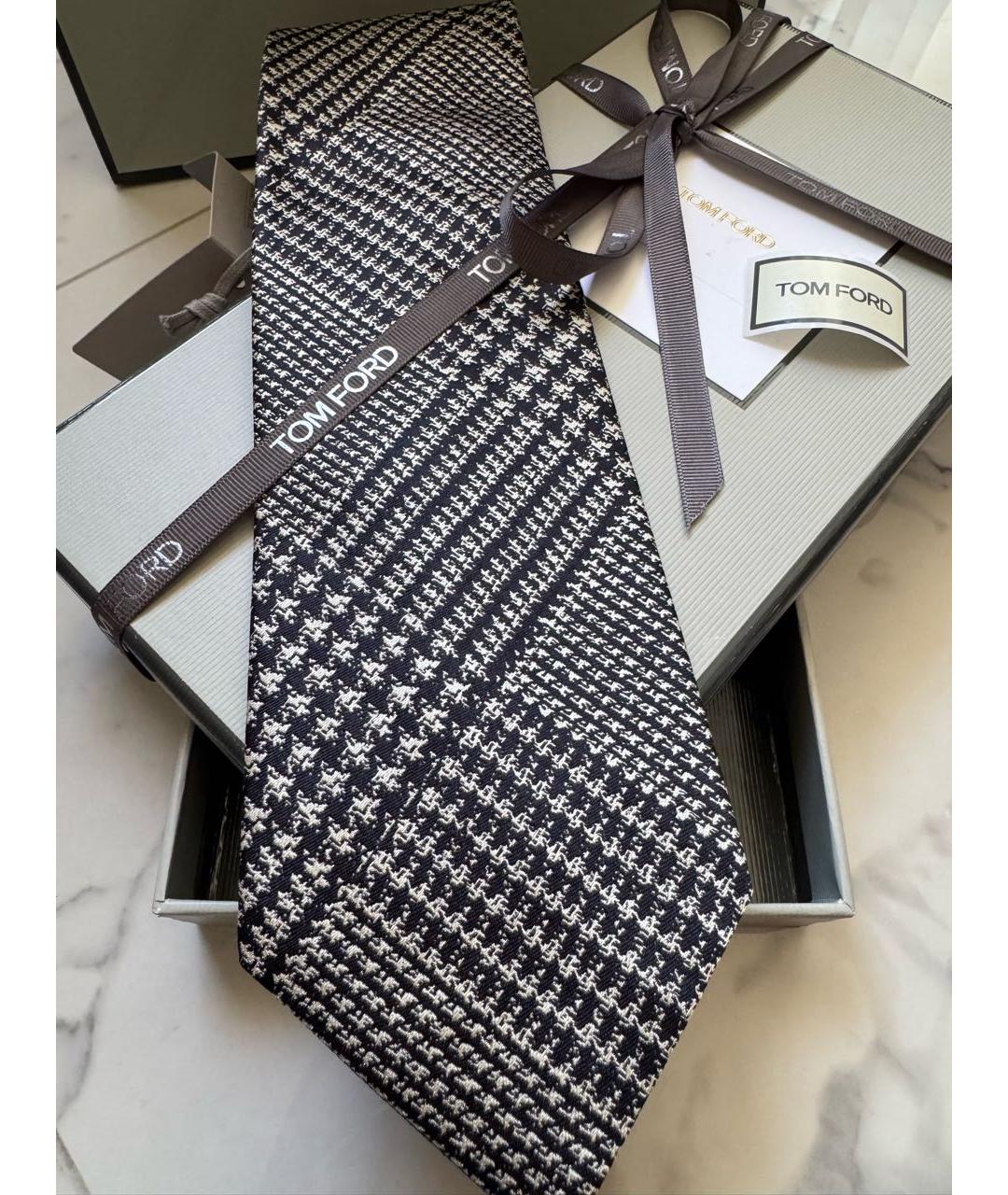 TOM FORD Серый шелковый галстук, фото 2