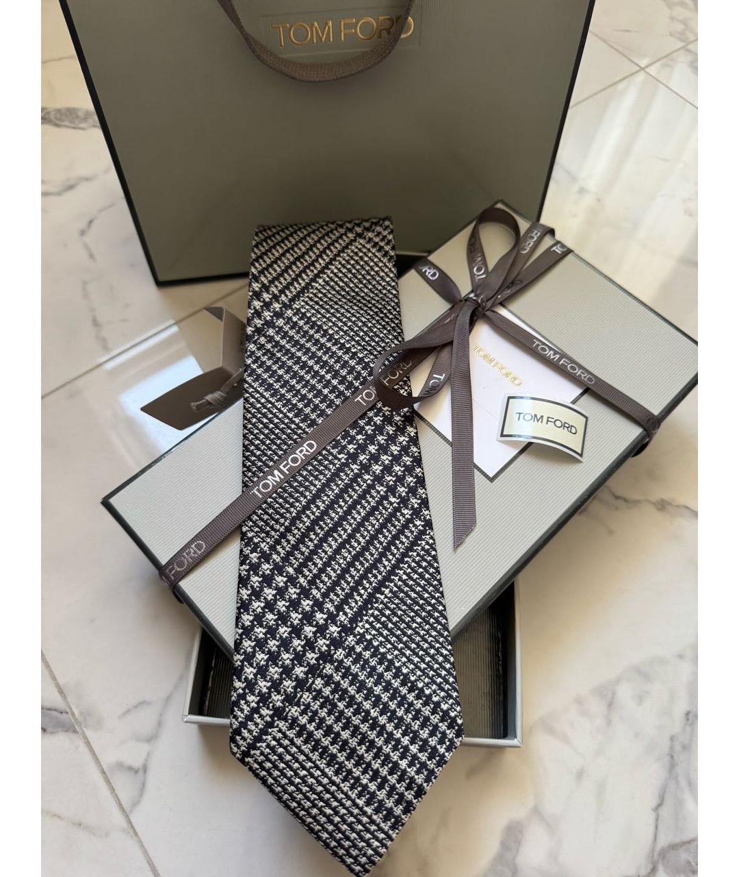 TOM FORD Серый шелковый галстук, фото 7