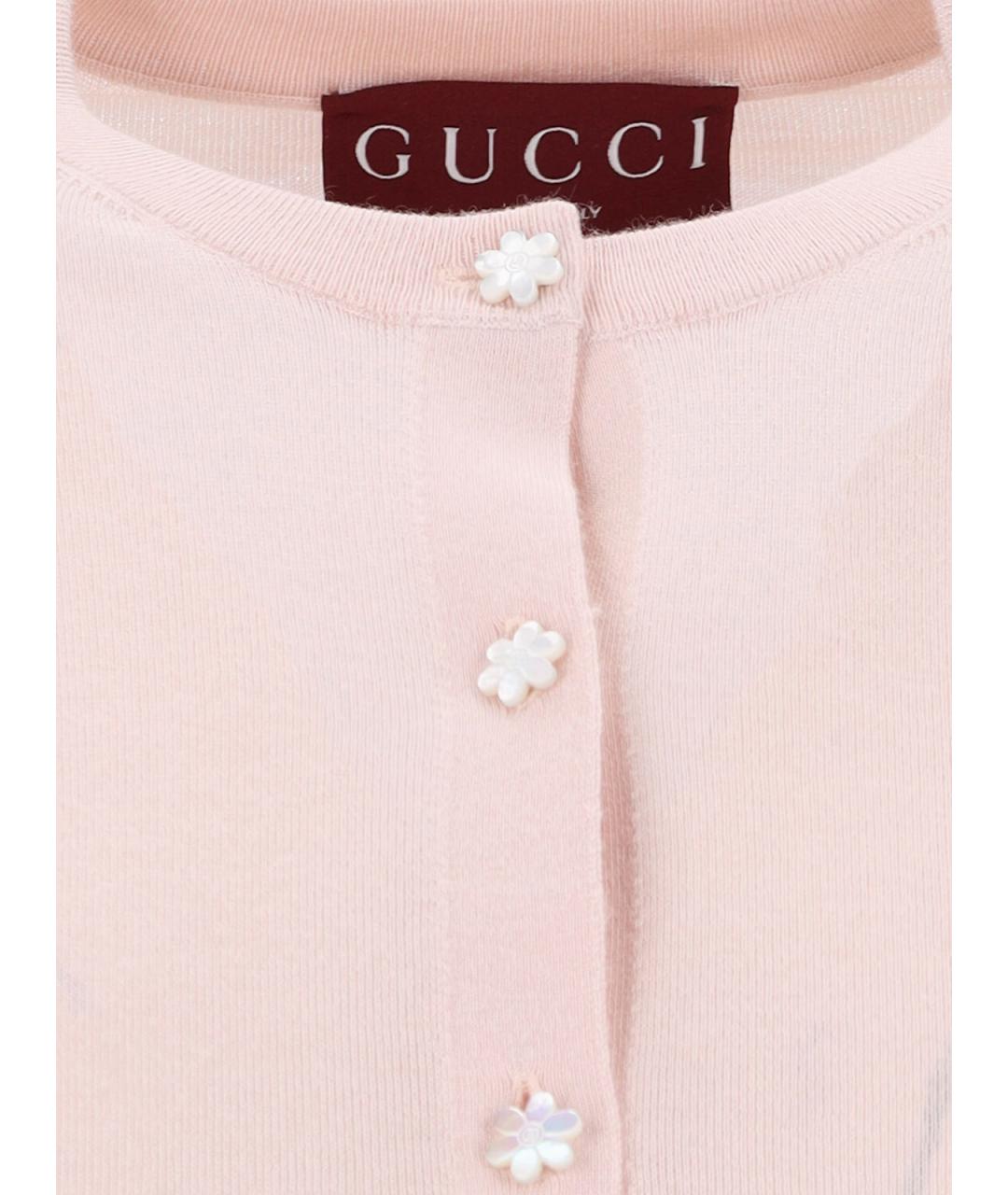 GUCCI Розовый кашемировый кардиган, фото 3