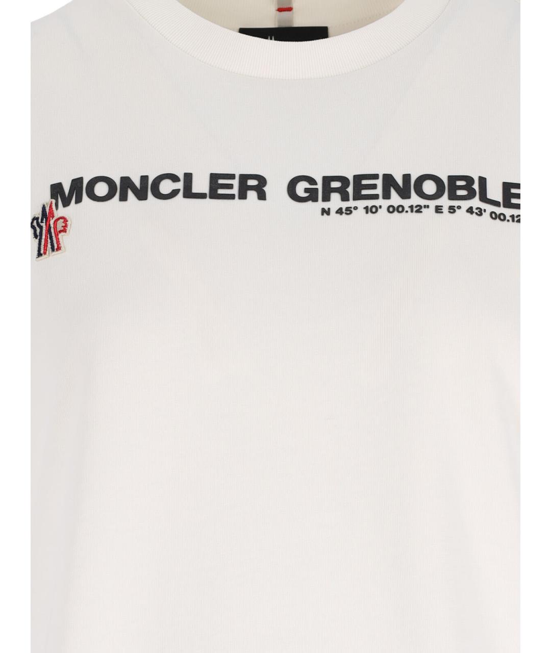MONCLER GRENOBLE Белая хлопковая футболка, фото 3
