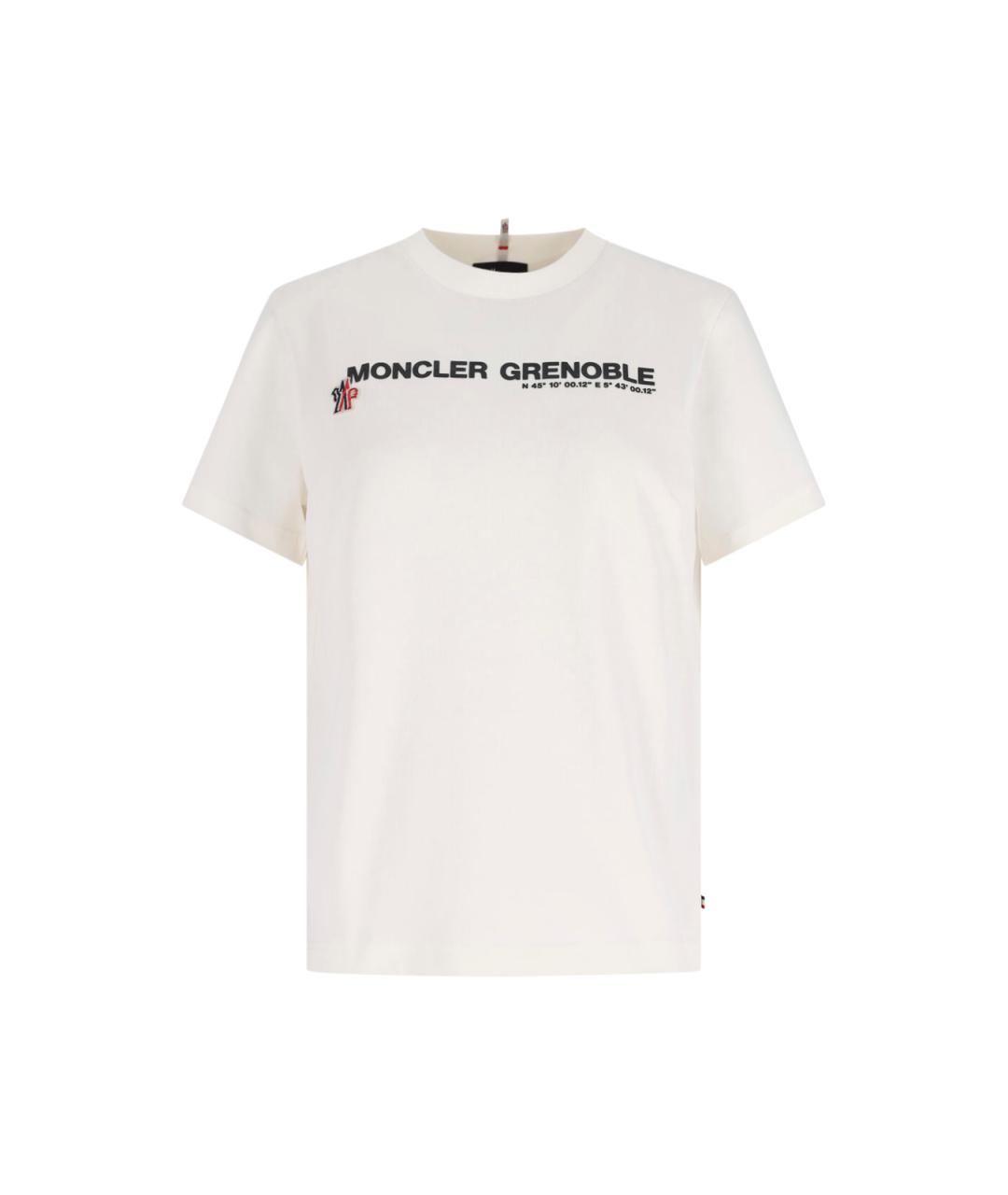 MONCLER GRENOBLE Белая хлопковая футболка, фото 1