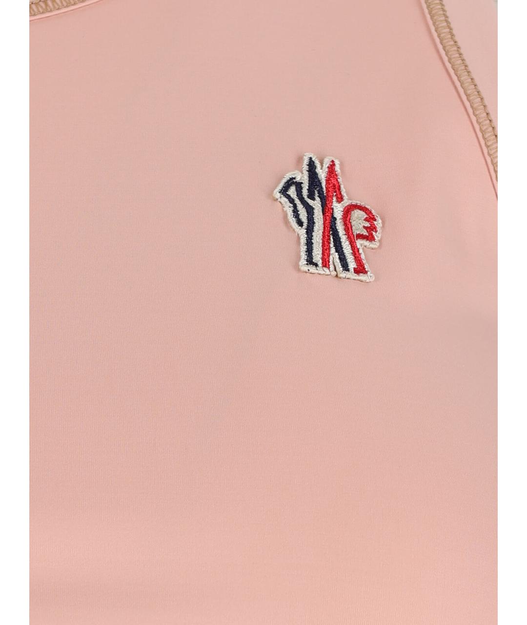 MONCLER GRENOBLE Розовая полиамидовая майка, фото 5