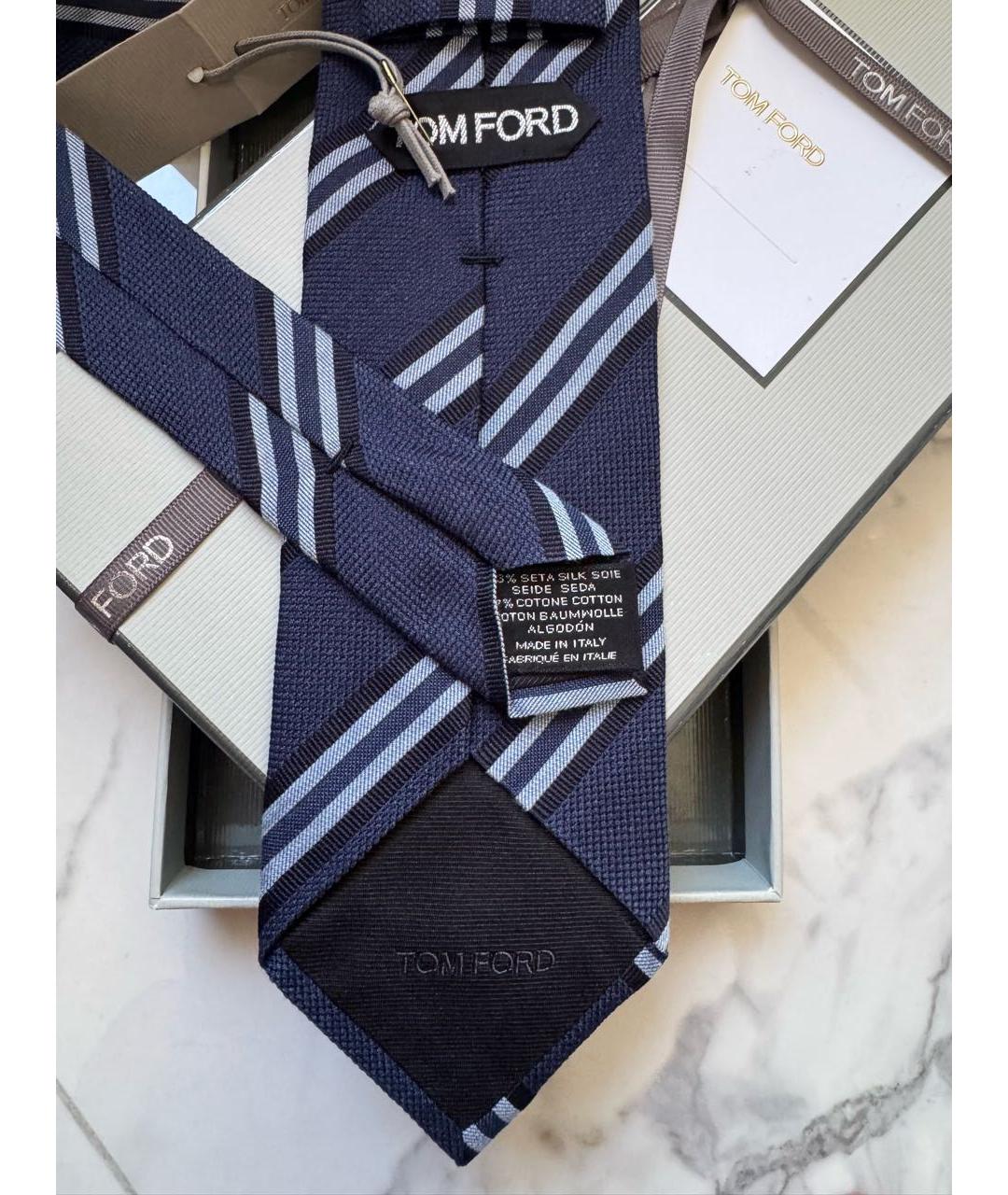 TOM FORD Синий шелковый галстук, фото 2
