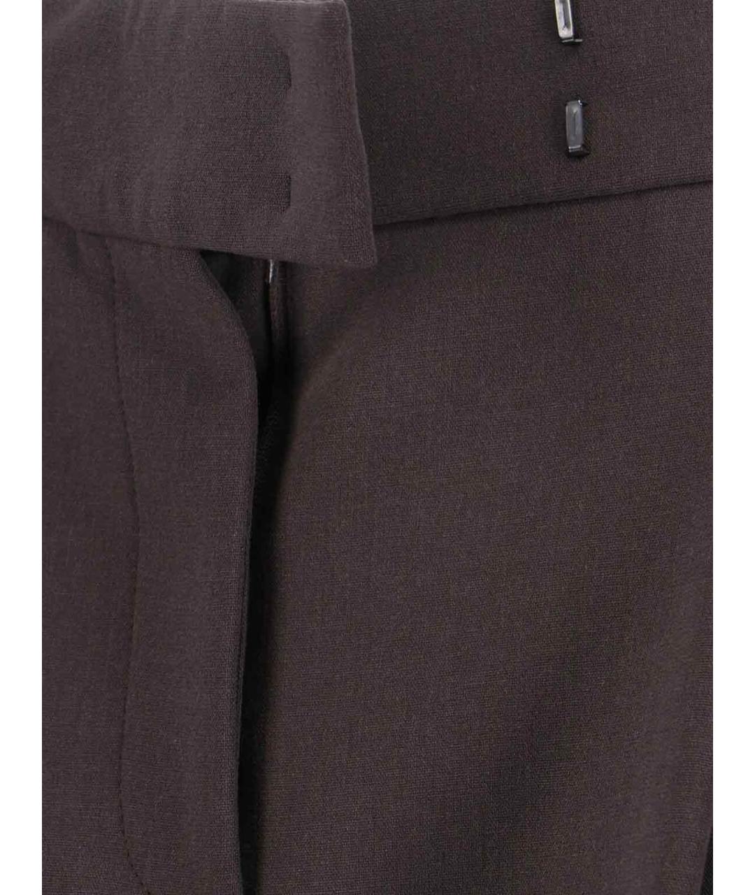GIORGIO ARMANI Коричневые шерстяные прямые брюки, фото 2