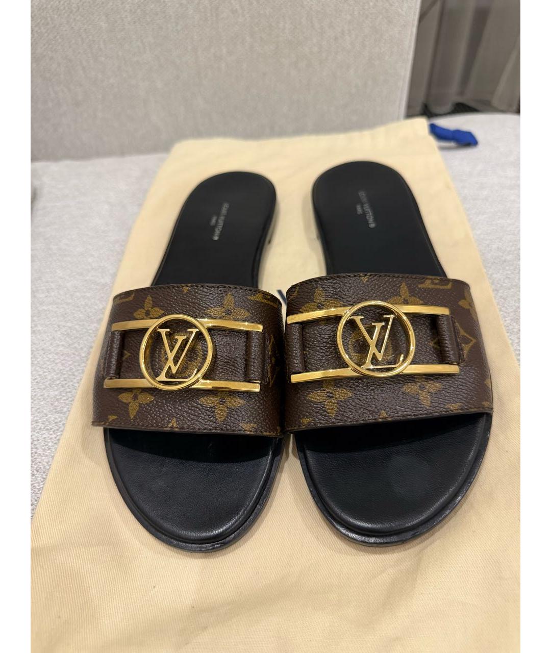 LOUIS VUITTON Коричневые шлепанцы, фото 2