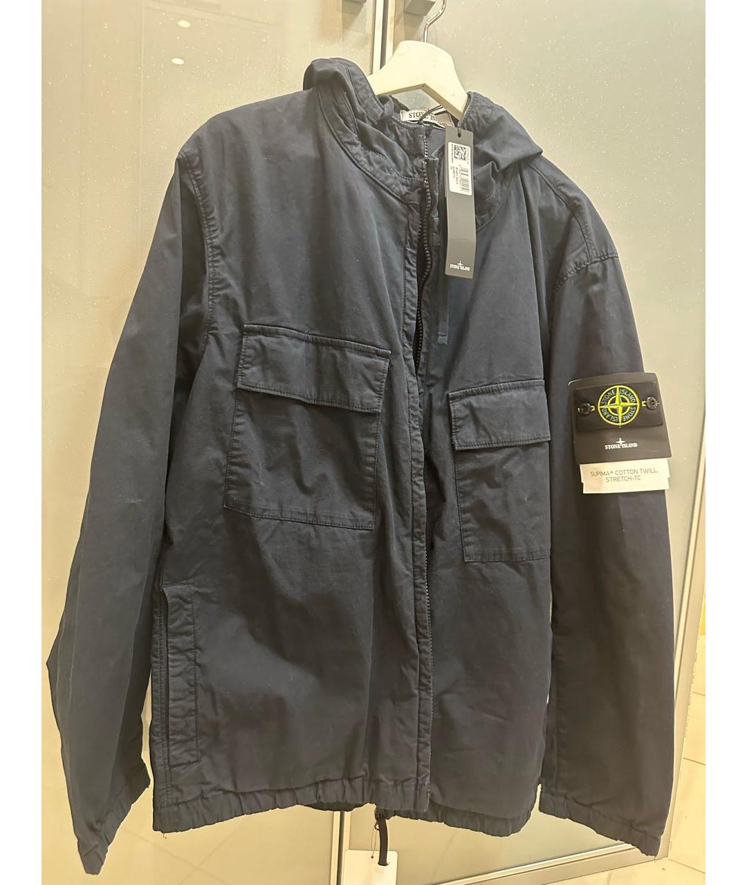 STONE ISLAND Темно-синяя хлопковая куртка, фото 8