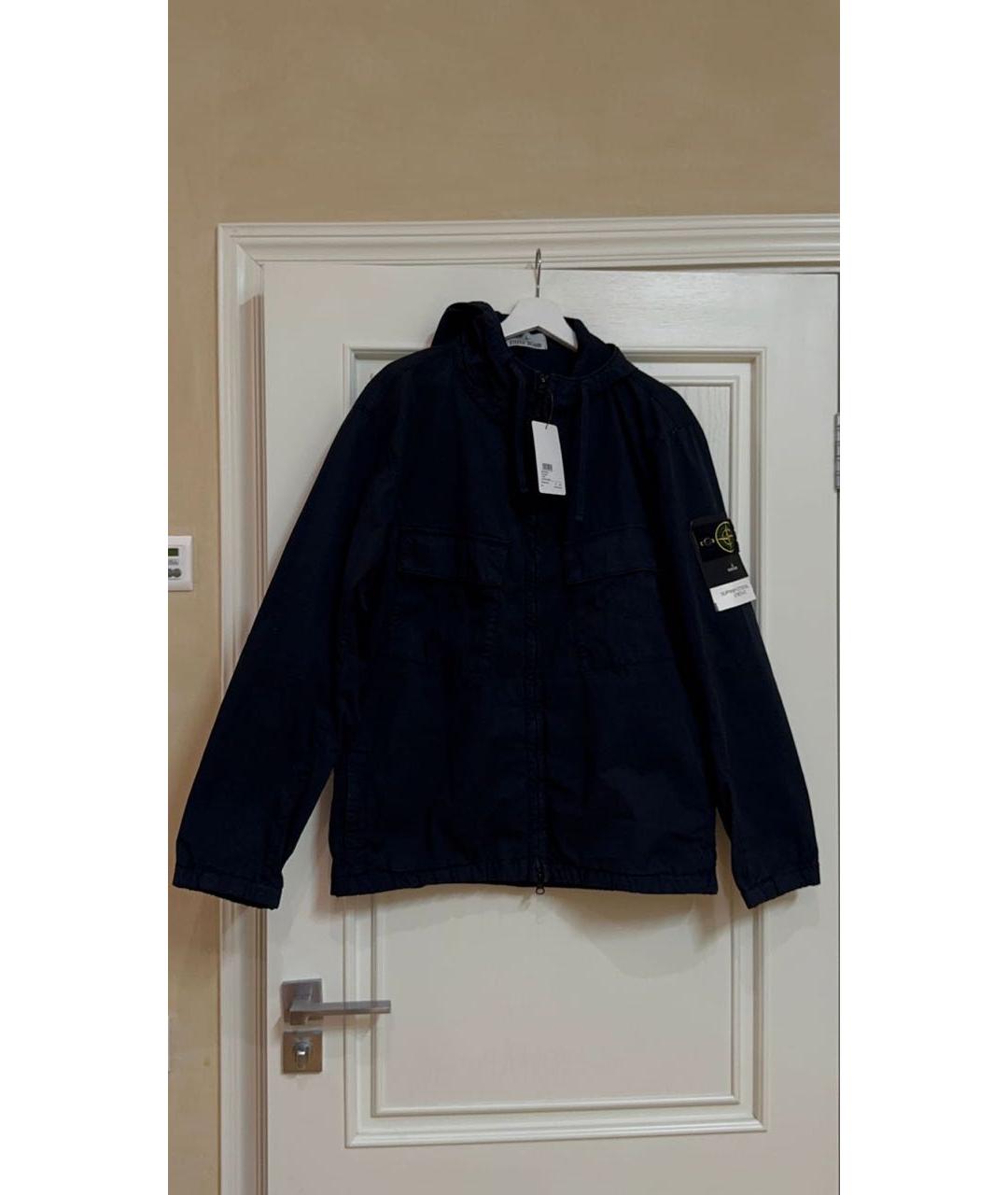 STONE ISLAND Темно-синяя хлопковая куртка, фото 9