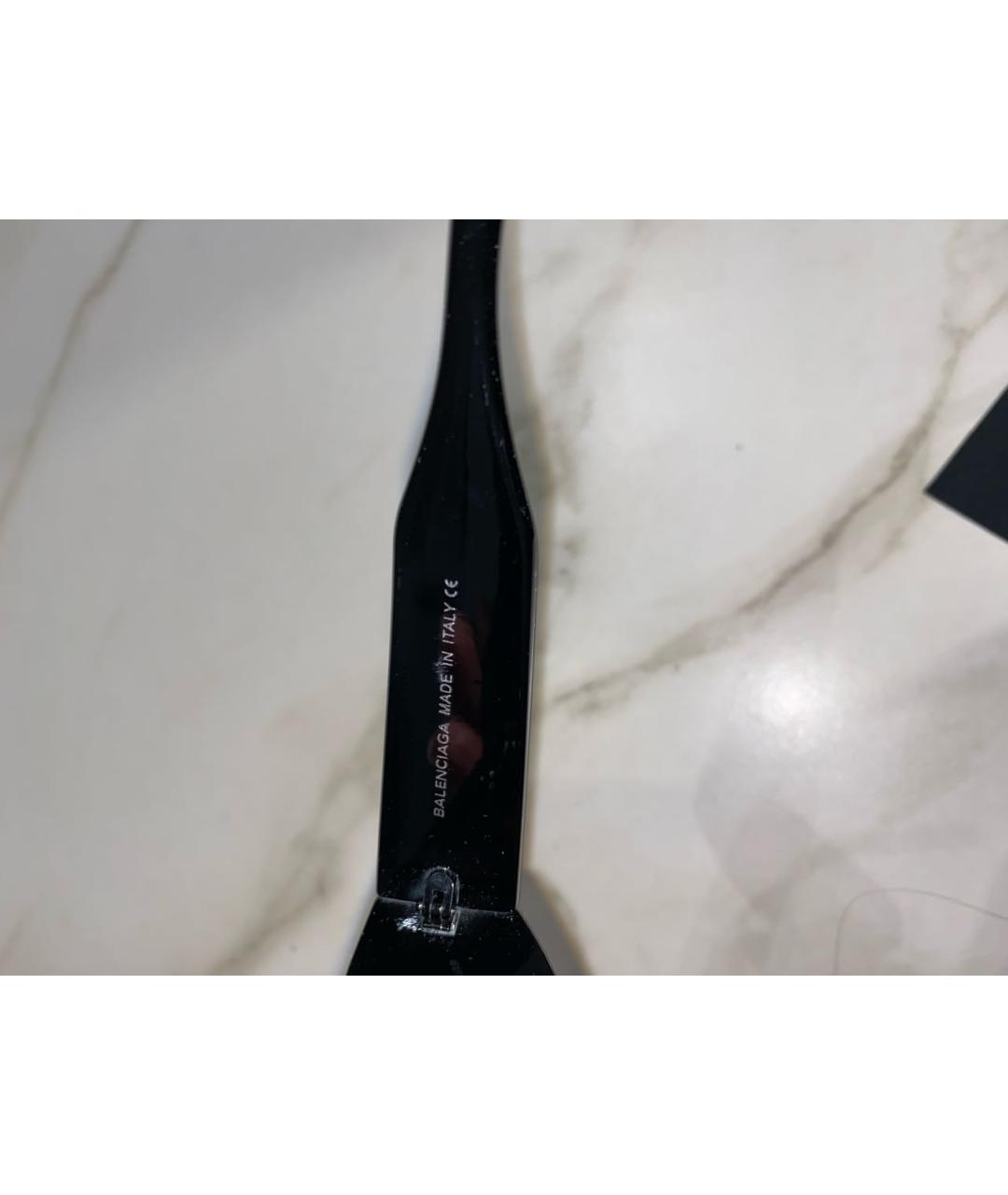 BALENCIAGA Черные солнцезащитные очки из рога буйвола, фото 3