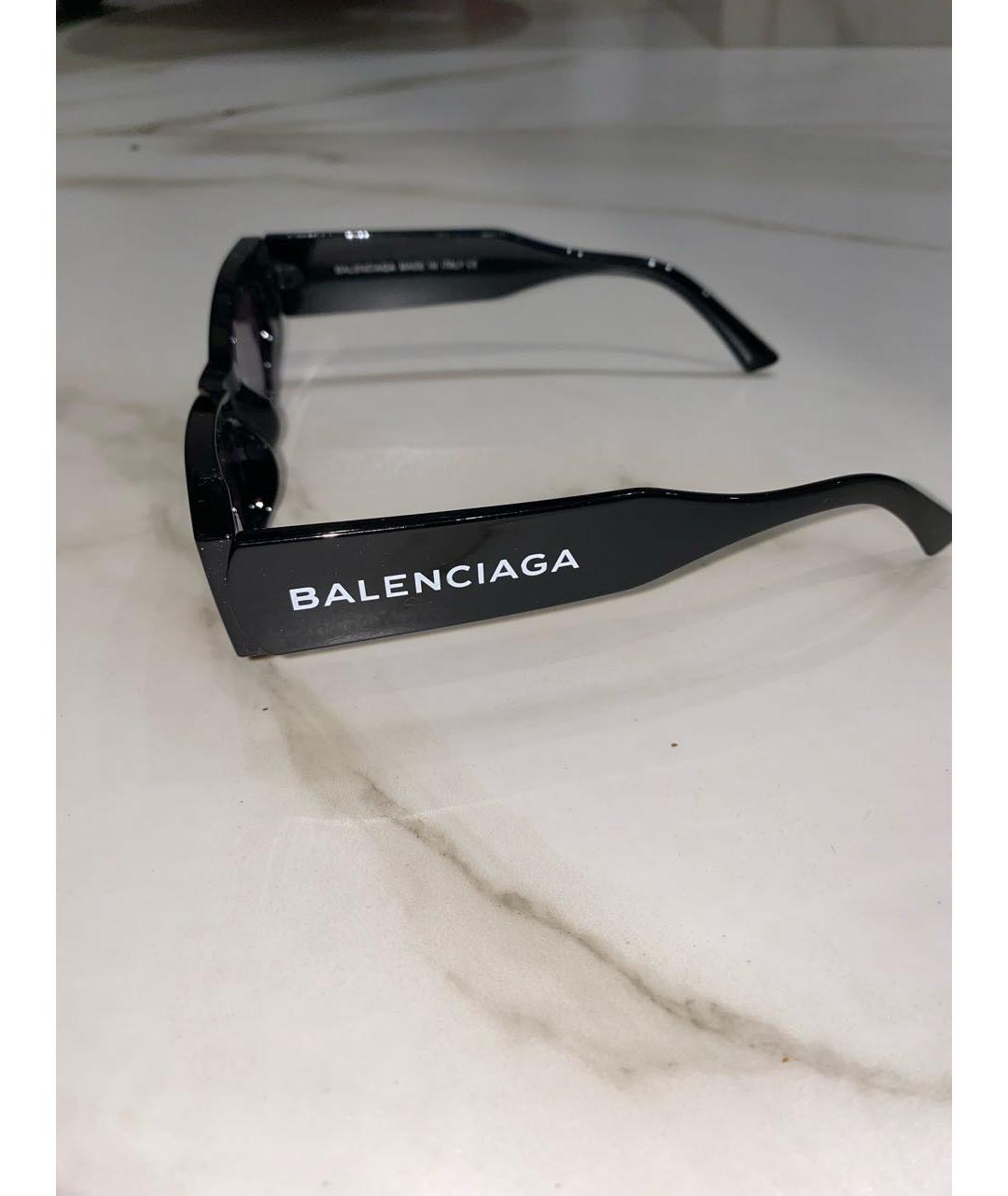 BALENCIAGA Черные солнцезащитные очки из рога буйвола, фото 2