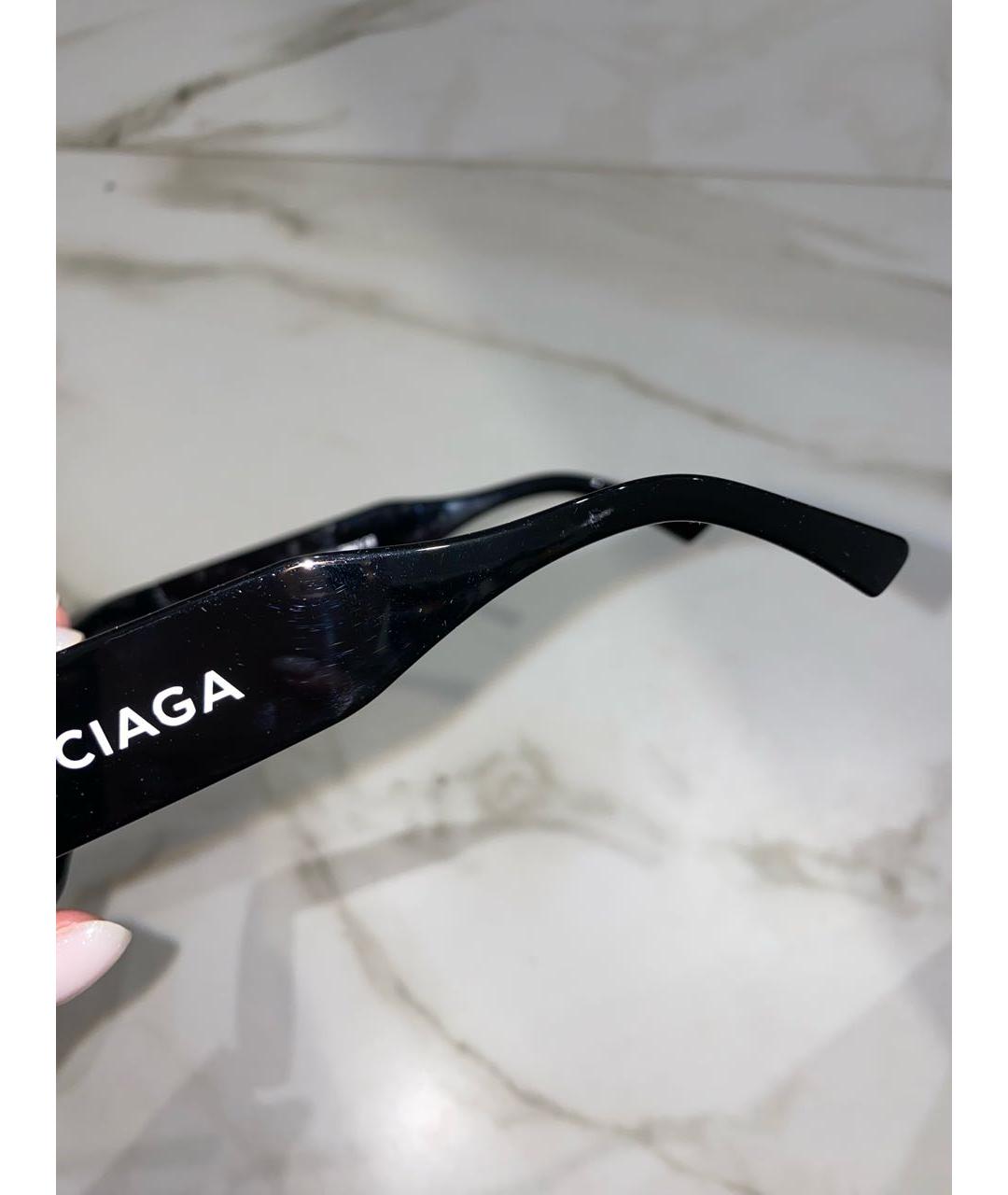 BALENCIAGA Черные солнцезащитные очки из рога буйвола, фото 5