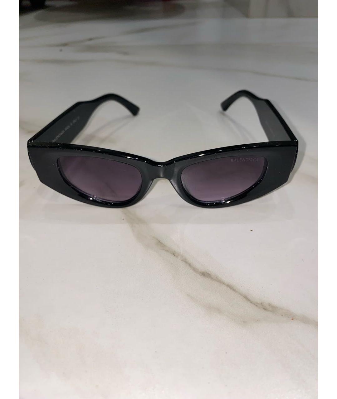 BALENCIAGA Черные солнцезащитные очки из рога буйвола, фото 8