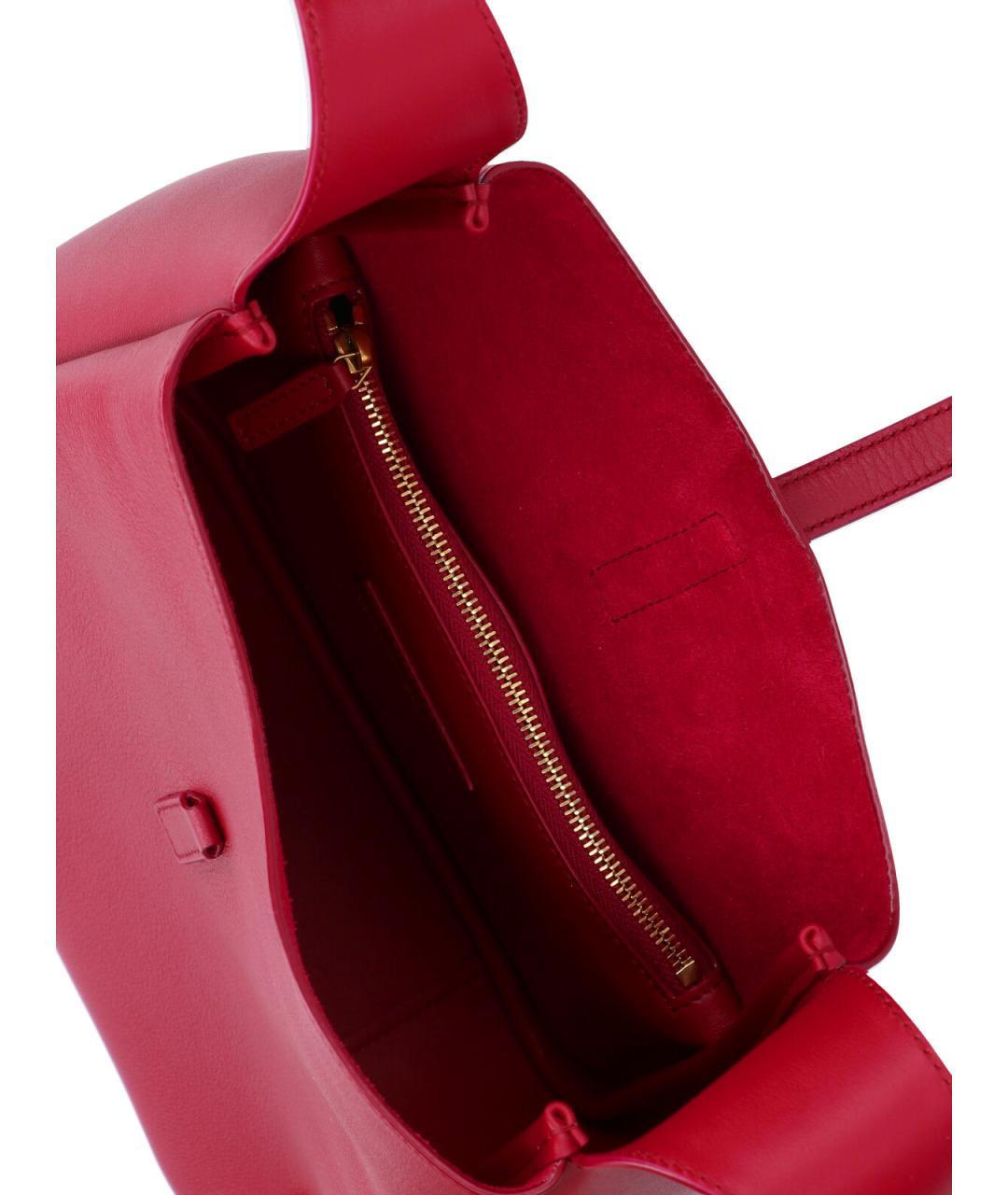 SAINT LAURENT Красная кожаная сумка через плечо, фото 4