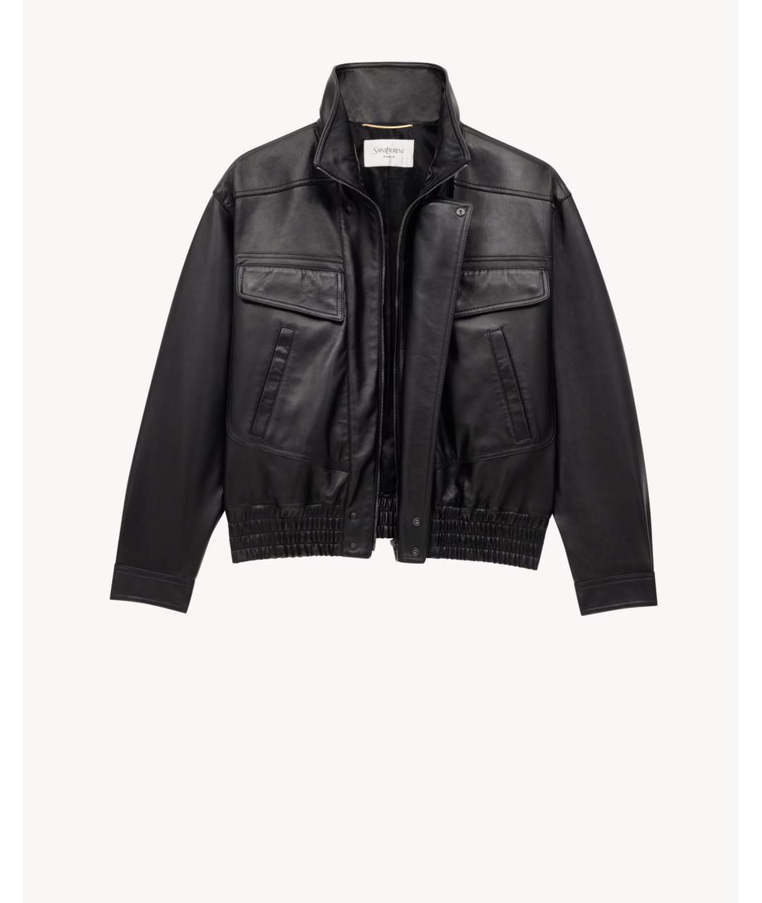SAINT LAURENT Черная кожаная куртка, фото 4
