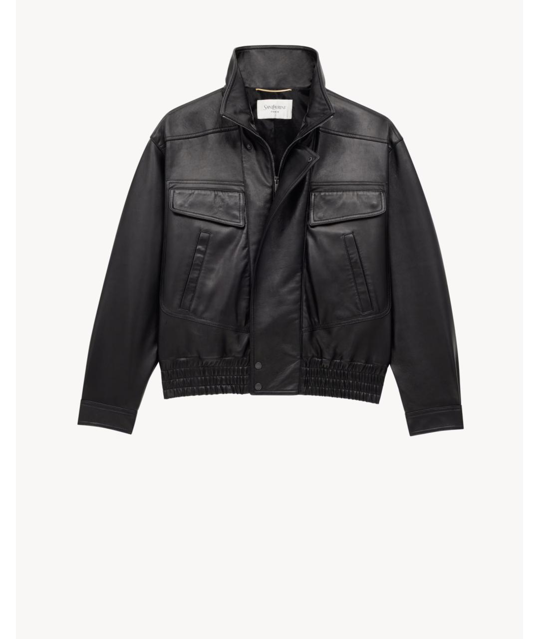 SAINT LAURENT Черная кожаная куртка, фото 3