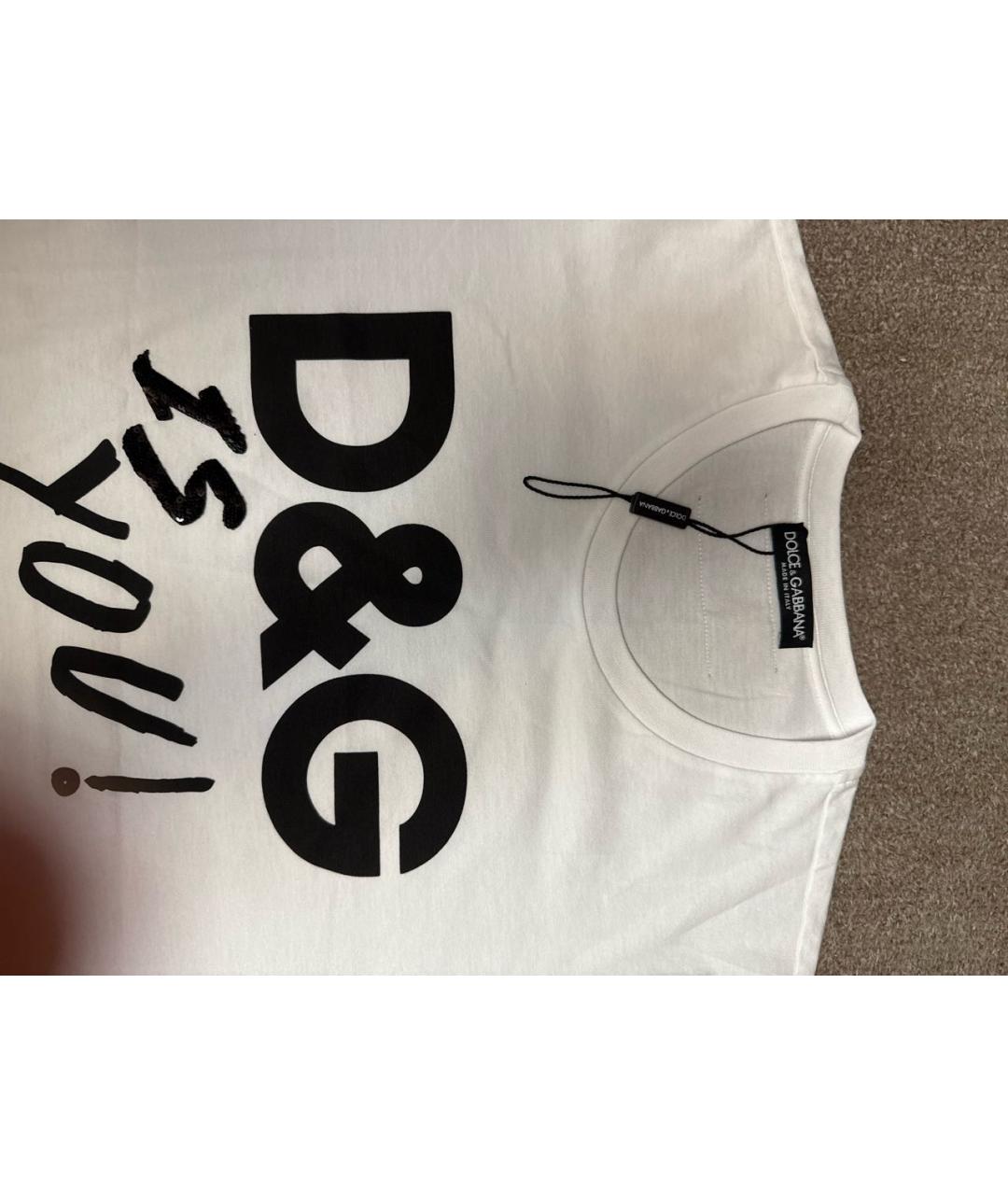 DOLCE&GABBANA Белая хлопковая футболка, фото 3