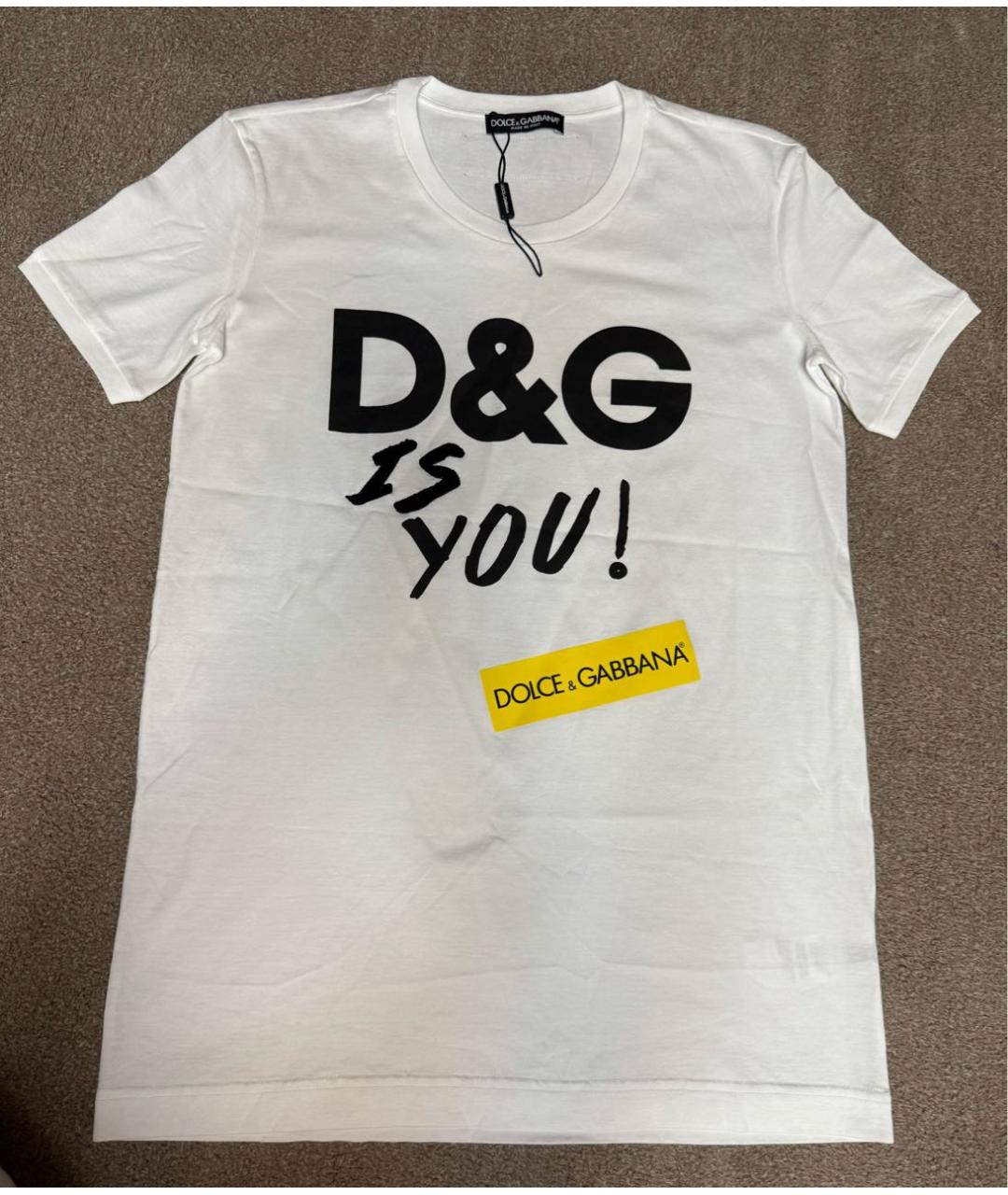 DOLCE&GABBANA Белая хлопковая футболка, фото 6