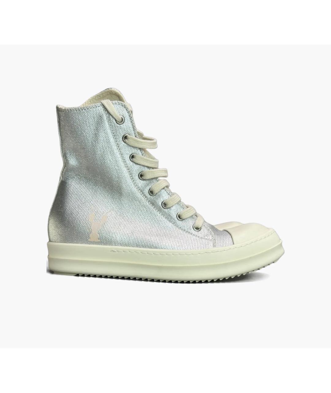 RICK OWENS DRKSHDW Серебряные кеды, фото 4