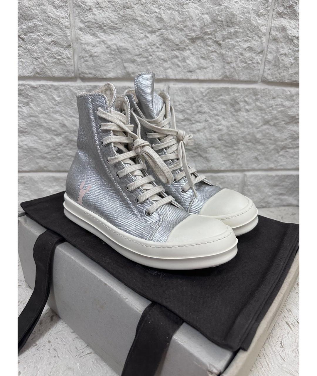 RICK OWENS DRKSHDW Серебряные кеды, фото 3