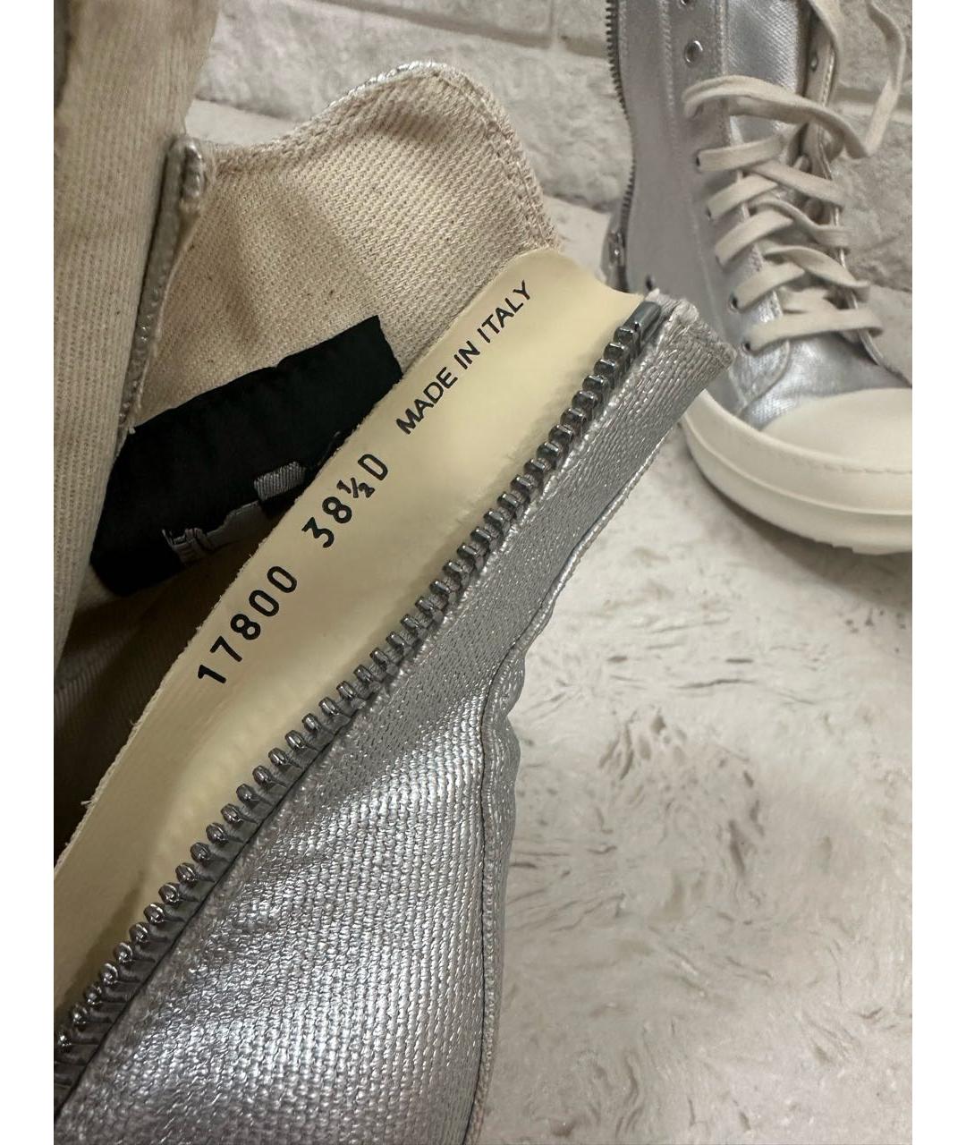 RICK OWENS DRKSHDW Серебряные кеды, фото 7