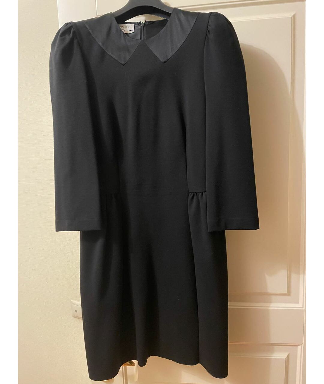 SAINT LAURENT Черное шерстяное повседневное платье, фото 5