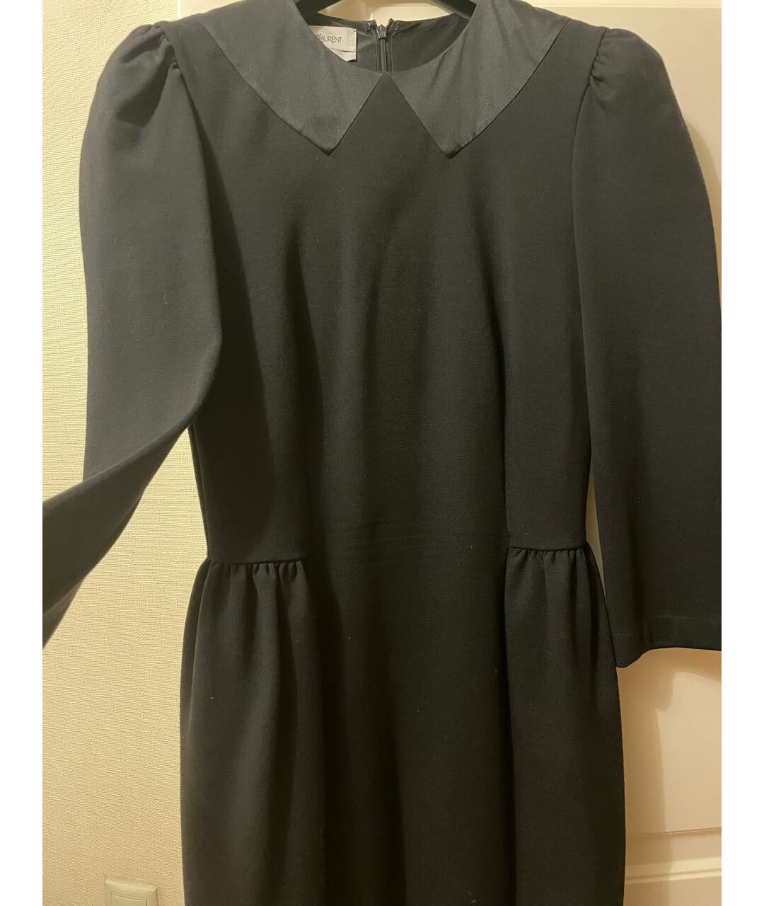 SAINT LAURENT Черное шерстяное повседневное платье, фото 4