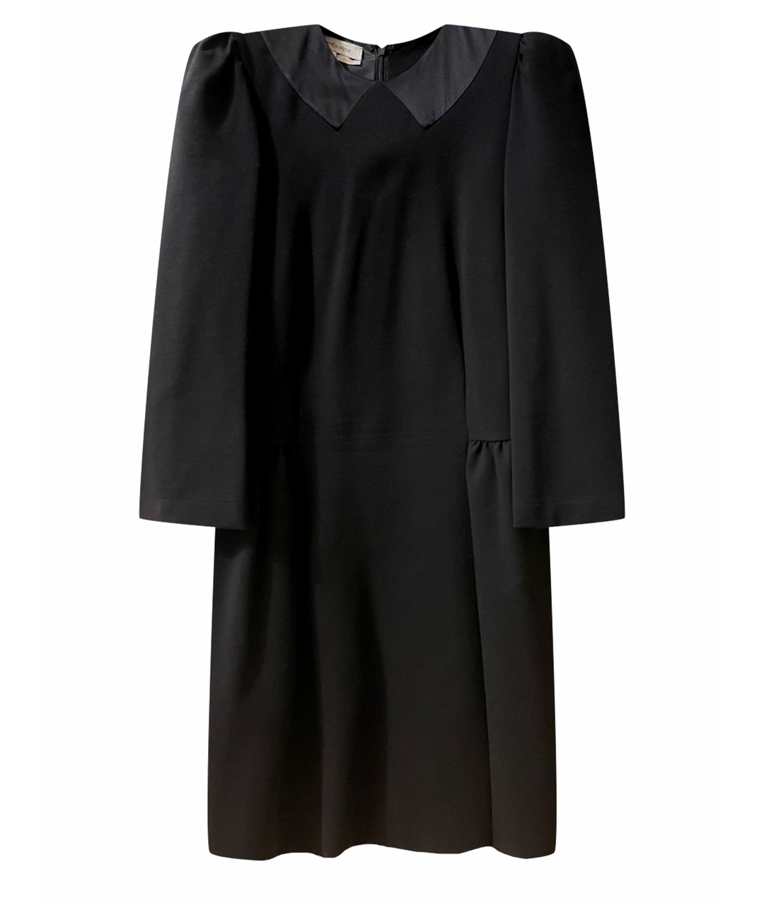 SAINT LAURENT Черное шерстяное повседневное платье, фото 1
