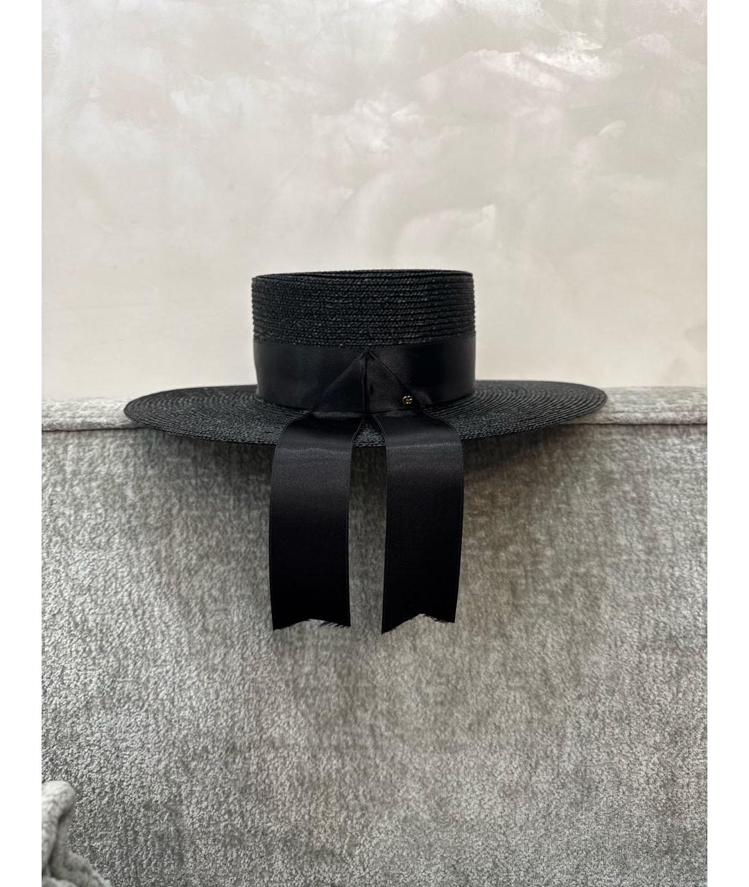 GUCCI Черная соломенная шляпа, фото 3