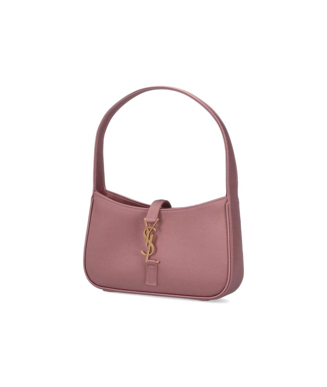 SAINT LAURENT Розовая шелковая сумка через плечо, фото 2