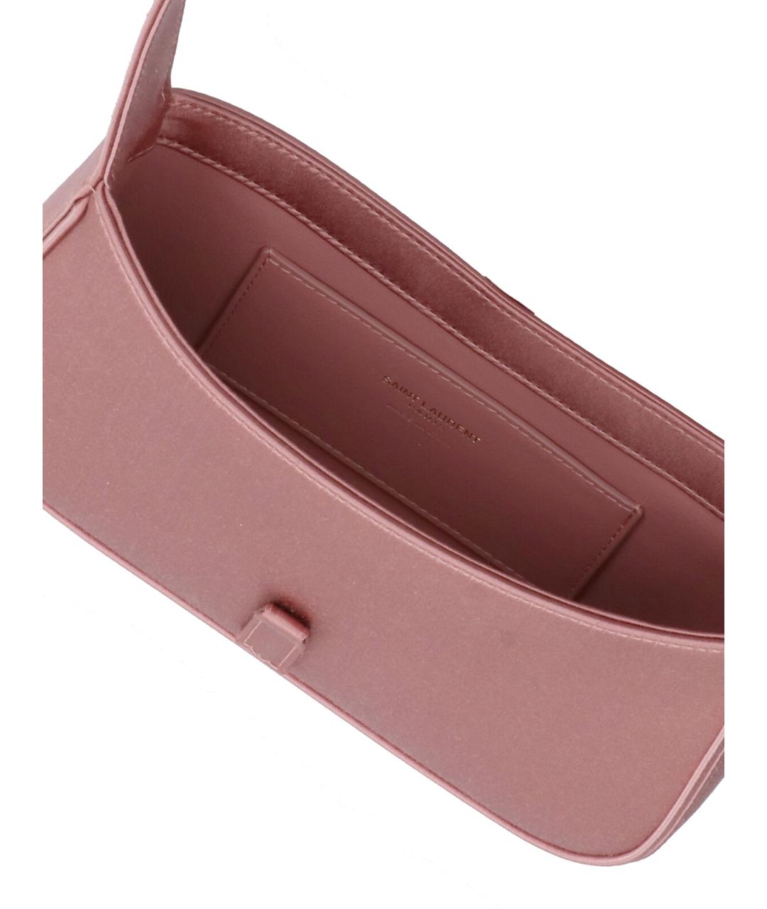 SAINT LAURENT Розовая шелковая сумка через плечо, фото 4