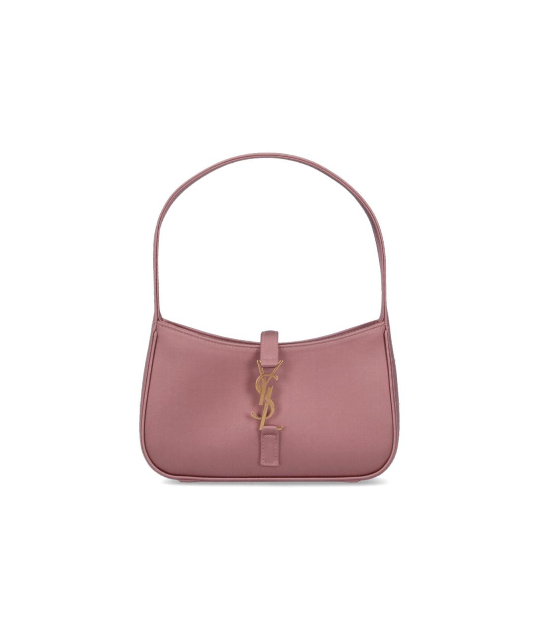 SAINT LAURENT Розовая шелковая сумка через плечо, фото 1