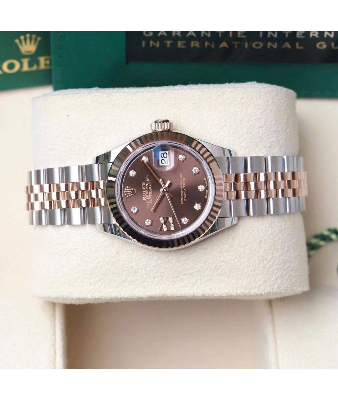 ROLEX Коричневые часы из розового золота, фото 4