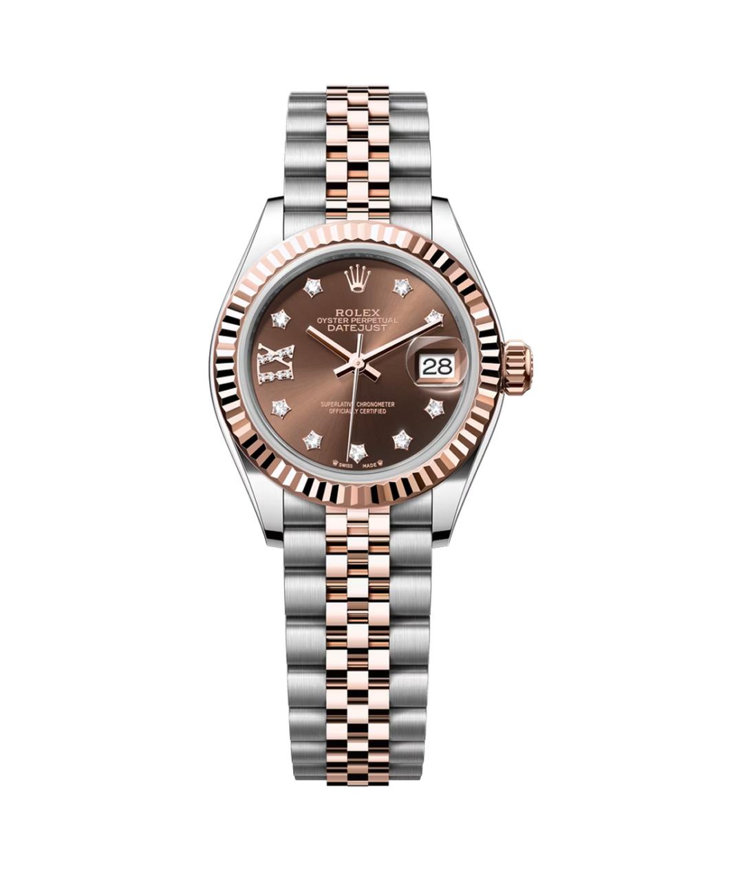 ROLEX Коричневые часы из розового золота, фото 1