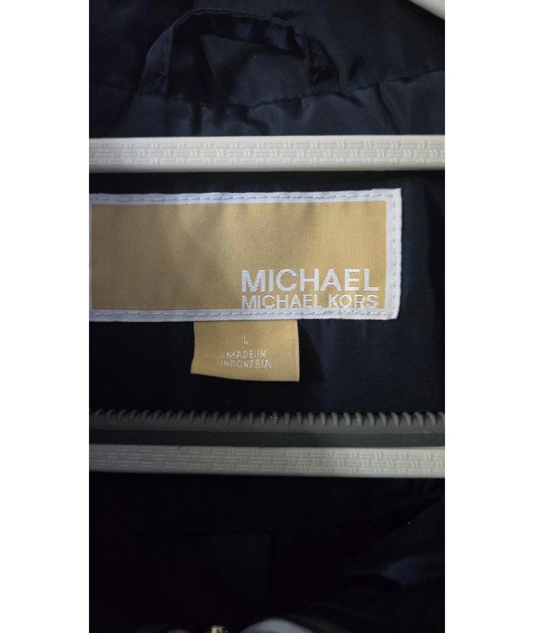 MICHAEL KORS Темно-синяя полиамидовая парка, фото 4
