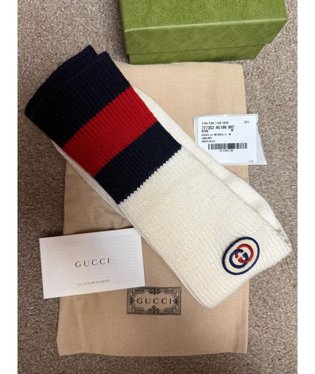 GUCCI Белые носки, чулки и колготы, фото 3