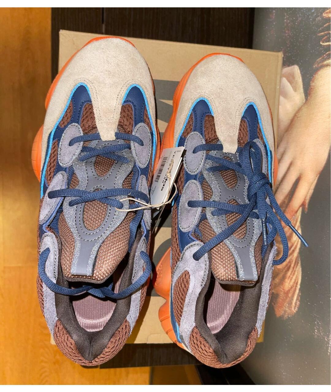 ADIDAS YEEZY Оранжевое замшевые низкие кроссовки / кеды, фото 3
