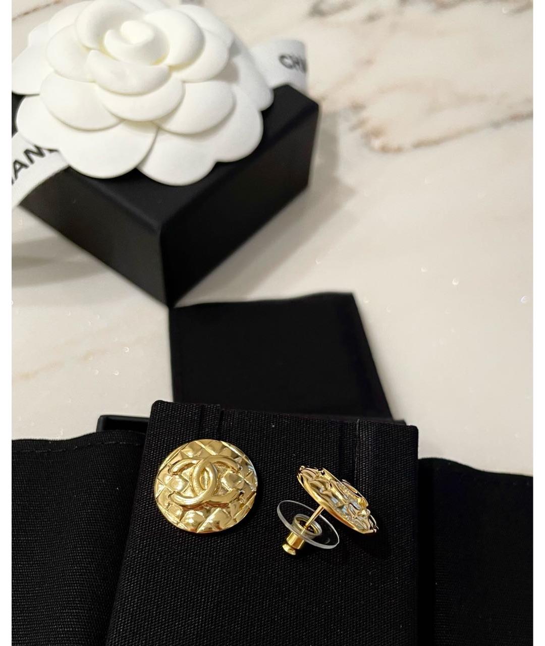 CHANEL Золотые металлические серьги, фото 4